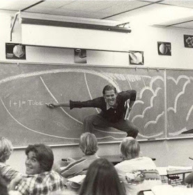 Profesor enseñando la física del Surf en California (1970)