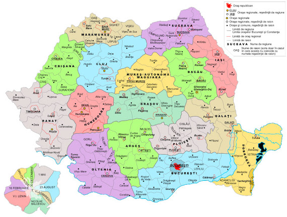 Harta administrativ-teritorială a României din 1967