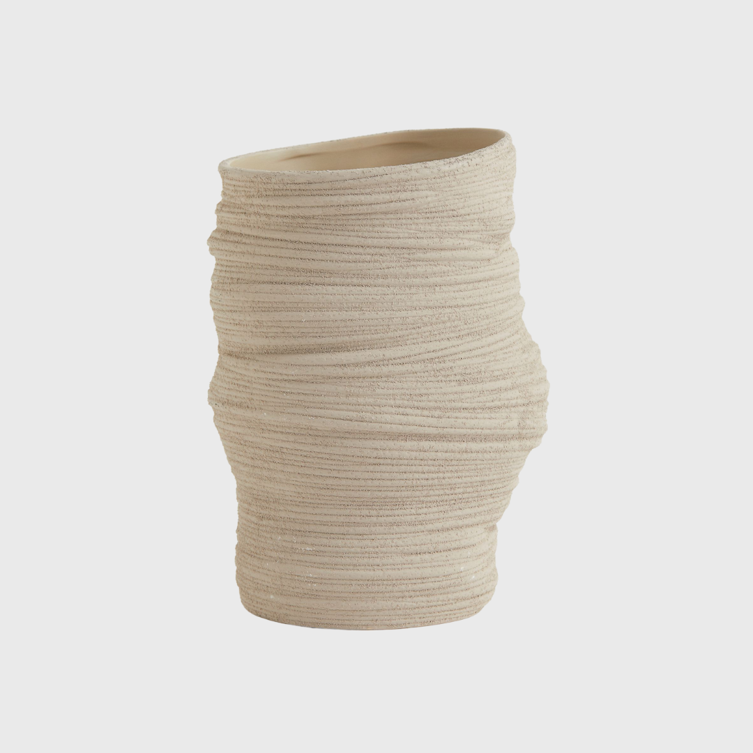 asymmetric stoneware vase