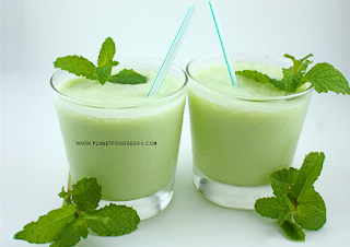 Mint Lassi Yogurt Mint Smoothie Recipe step by step