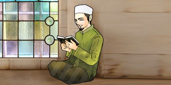  Gambar Kartun Orang Baca Al Quran 