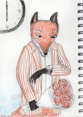 Aide Leit-Lepmets #scbwiArtober2024 #haapsalu #clock foxes #werefox drawing art illustration sketchbook