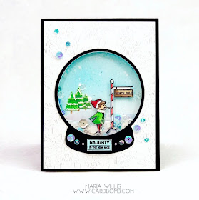 #cardbomb, #mariawillis, #heroarts, Hero Arts, Naughty Elves, #christmas, #cards, #cardmaker, #cardmaking, #handmade, #handmadecards, #art, #craft, create, #diy, ink blending, #shaker card, #video, #videotutorial, 