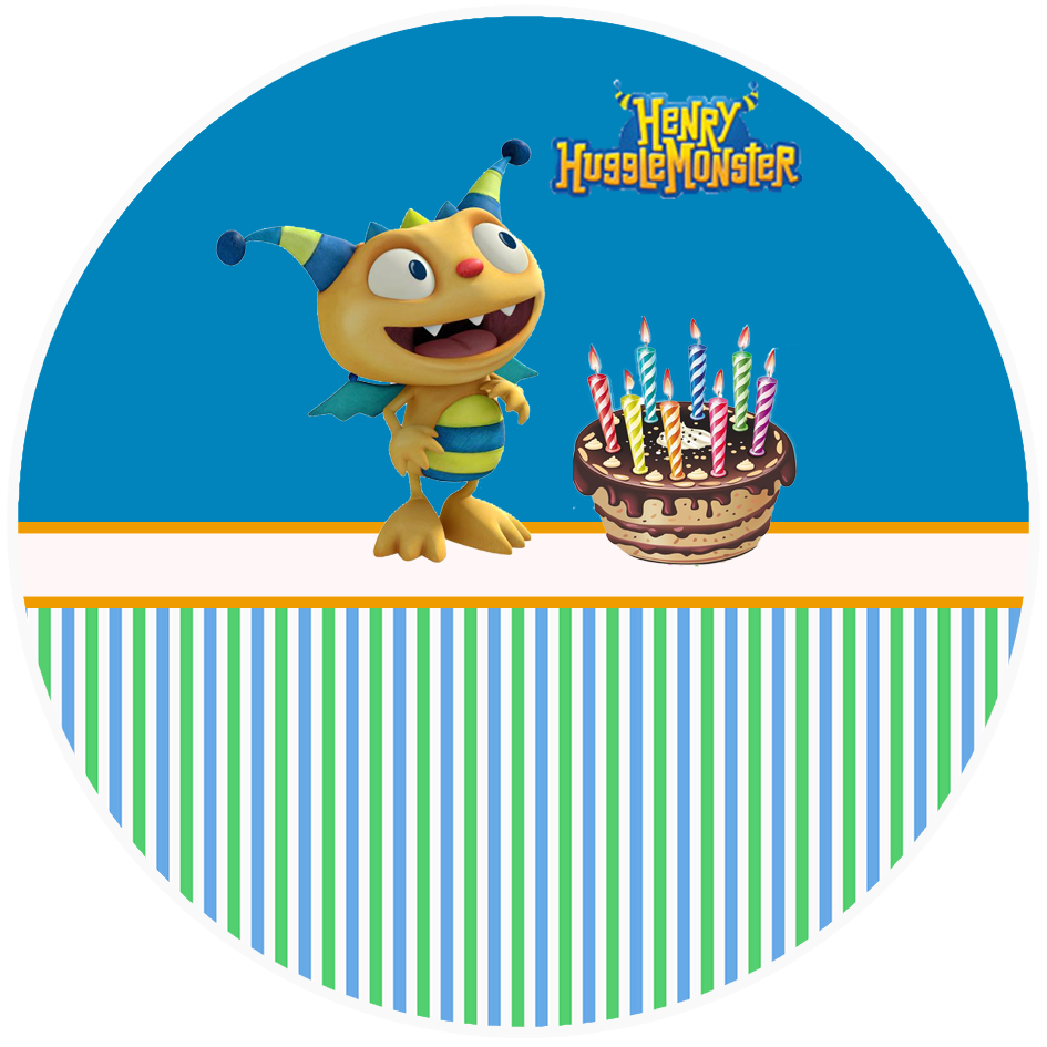 Henry Hugglemonster Free Printable Toppers, stickers or labels.