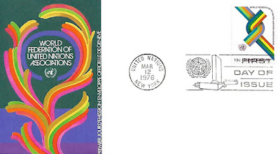 FDC "30eme anniversaire de la Fédération Mondiale des Associations pour les Nations Unies" - 1976