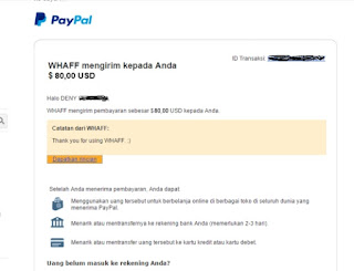 payment proof dari whaff reward android