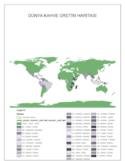 Dünya kahve üretimi haritası