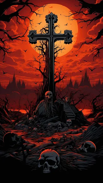 Halloween Graveyard Mobile Wallpaper is a unique 4K ultra-high-definition wallpaper available to download in 4K resolutions.