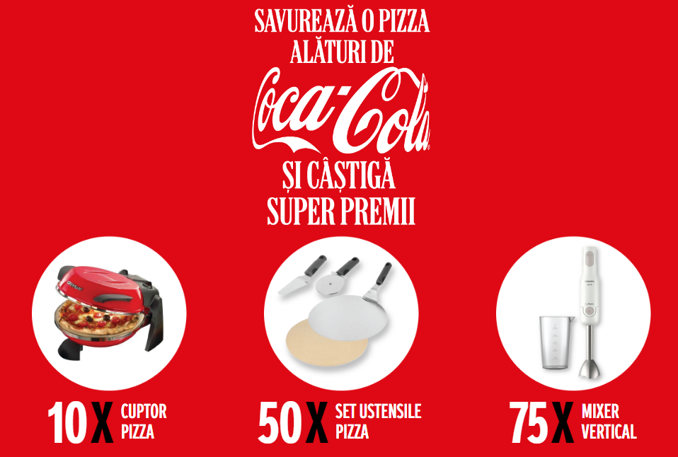 Concurs Coca-Cola - Castiga 10 Cuptoare pentru pizza - premii - 2024
