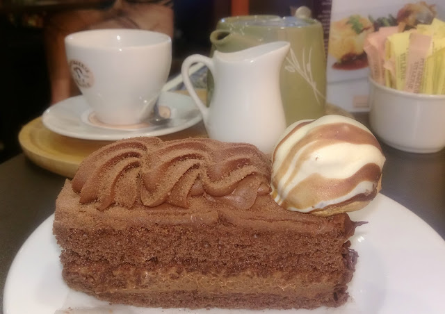 Chocolate Gateau Slice at Patisserie Valerie