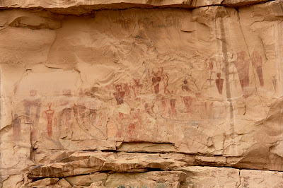 The spooky panel of Barrier Style pictographs found in Sego Canyon.