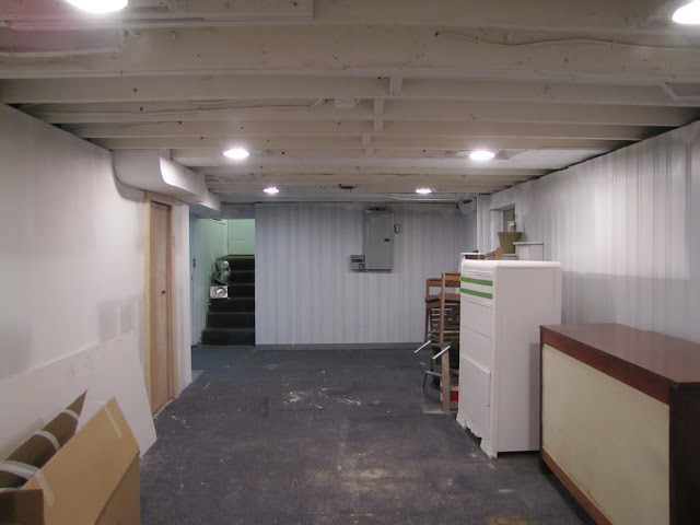 The Lovely Roost: Basement Remodel: Painting The Exposed Ceiling White