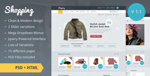 Shopping eCommerce HTML Template - Shopping Retail