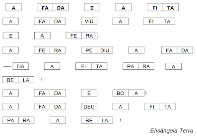 Texto em quadrinhos fatiados A FADA E A FITA, de Elisângela Terra jpeg