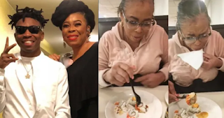 Actress Toyin Adewale stirs reactions asshe shares video of herself after trying out Sushi for the first time [video]