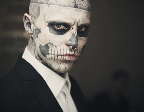 Skull Face Tattoo Guy