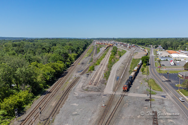 A westward view of the east end of DeWitt Yard from North Main Street