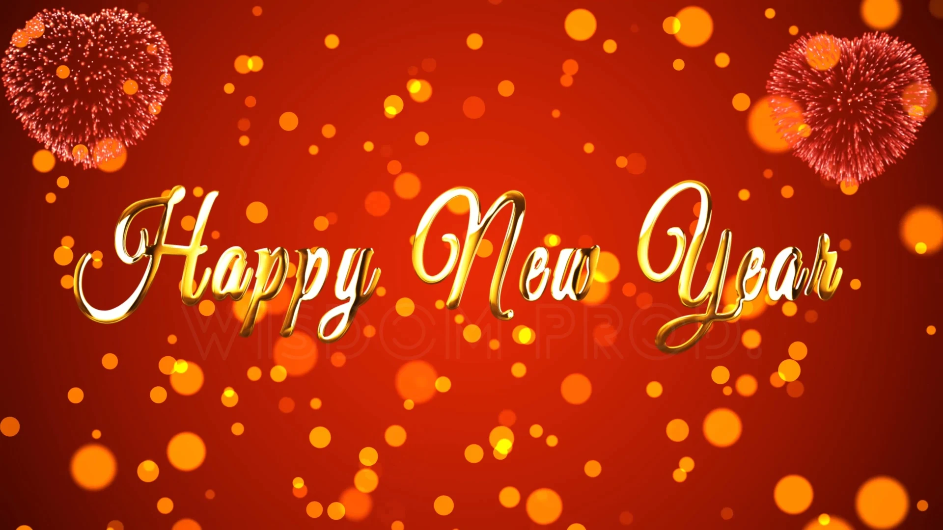 4K Merry Christmas and Happy New Year Golden Inscription