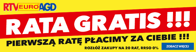 Raty 0% + pierwsza rata gratis w RTV Euro AGD