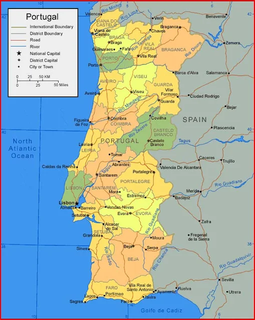 Gambar Peta Portugal