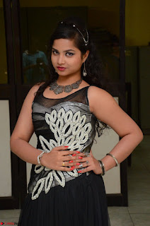 Shrisha Dasari in Sleeveless Short Black Dress At Follow Follow U Audio Launch 051.JPG