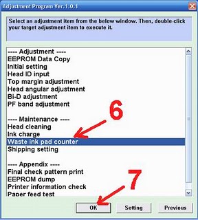 How to resetter epson TX110 and 111