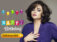 helena bonham carter, sizzling british actress in short hairstyle and puple top