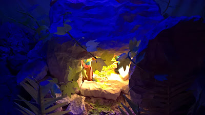 This picture is about Christmas Crib, based on the theme: "I am the resurrection and the Life."