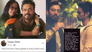 irrfan khan's wife sutapa and son babil wrote emotional post