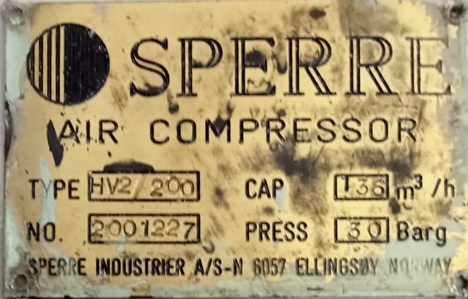 SPERRE HV2/200 AIR COMPRESSOR