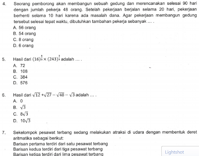 50+ Contoh Soal dan Kunci Jawaban Ujian Madrasah (UM) Matematika MTs Tahun 2021