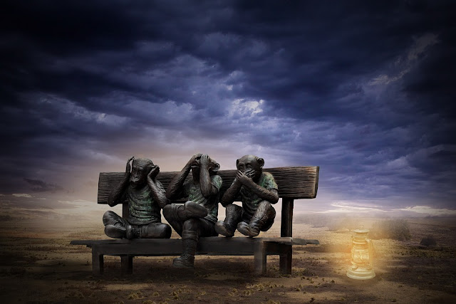By the way, the Day has its own symbol - "Three wise monkeys"