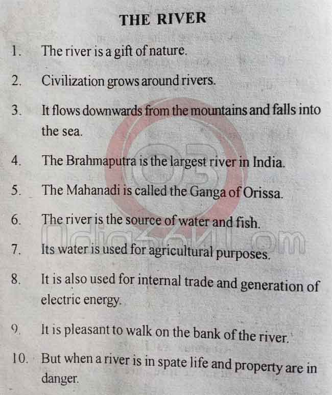 The River - 10 Lines Essay in English Language for Juniors