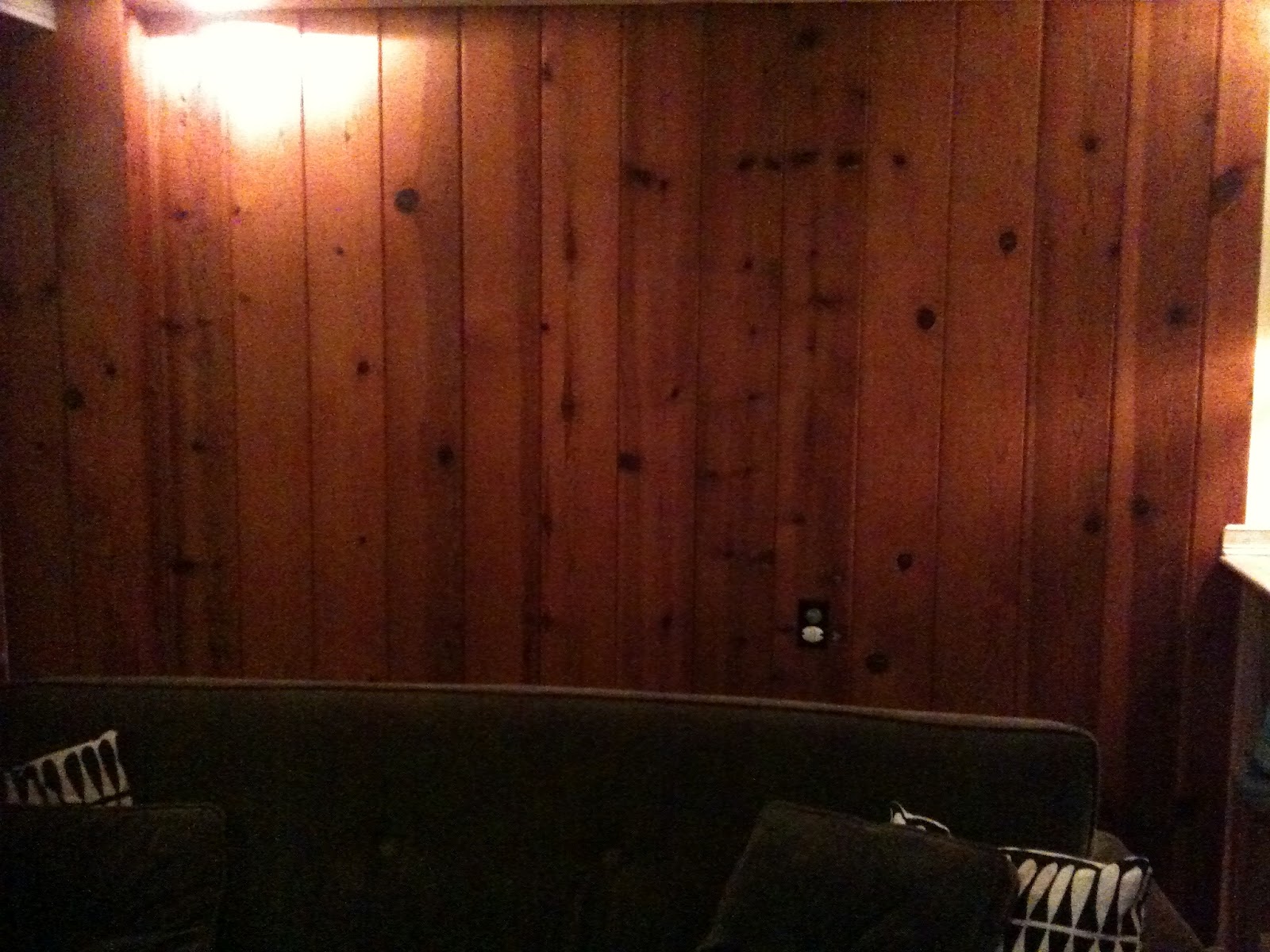 ... pine wall that I can't bear to paint over - but it's awfully dark