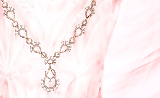 Entice Alina Collection_ All diamond necklet in rose gold-