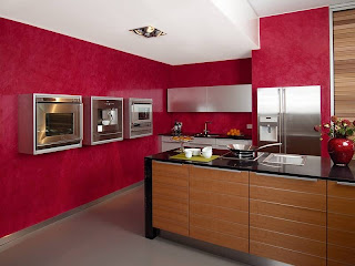 Cocina en color rojo