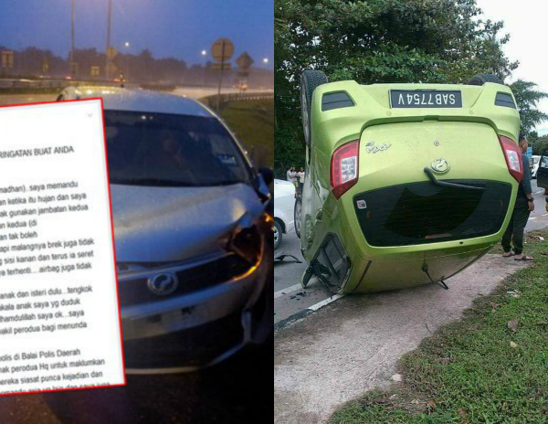 Lagi Kes Stereng Perodua Axia Tiba-Tiba Lock Sehingga Kereta Terbalik