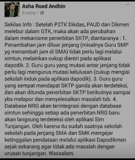 Mudah, Inilah Perubahan Mekanisme Penerbitan SKTP Dari Ditjen GTK