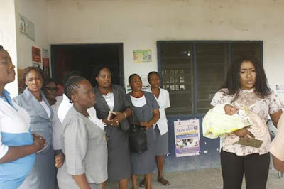 Photos: Teenage girl abandons her newborn baby after delivery at a health centre in Cross River State