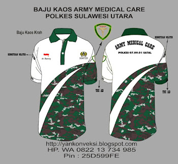 BAJU KAOS KERJA PESANAN ARMY MEDICAL CARE SULAWESI UTARA