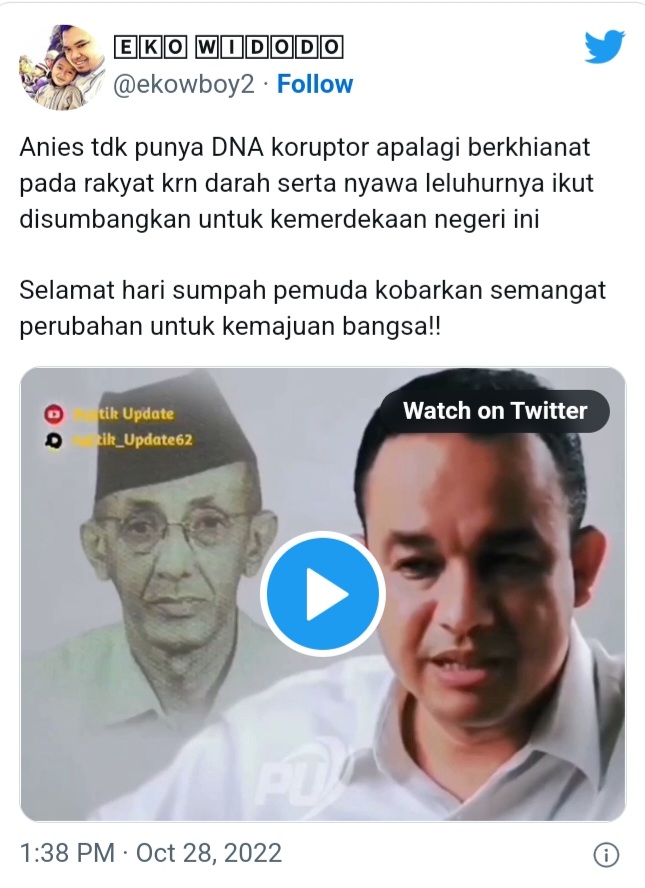 Anies Tidak Punya DNA Koruptor Apalagi Berkhianat: Leluhurnya Ikut Berkorban untuk Kemerdekaan Negeri Ini
