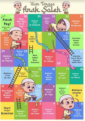 Siap Download Desain  Permainan Ular Tangga Anak  Muslim  