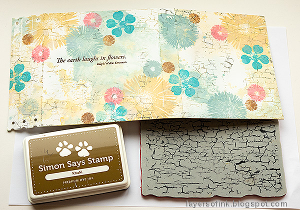 Layers of ink - Floral Folio Tutorial by Anna-Karin Evaldsson. Stamp with Simon Says Stamp Crackle Background.