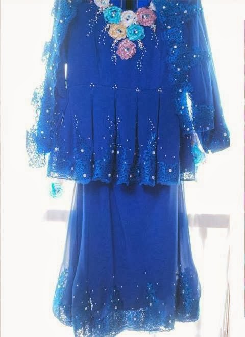 KOLEKSI SULAMAN YATI Baju Peplum Pengantin Royal Blue 