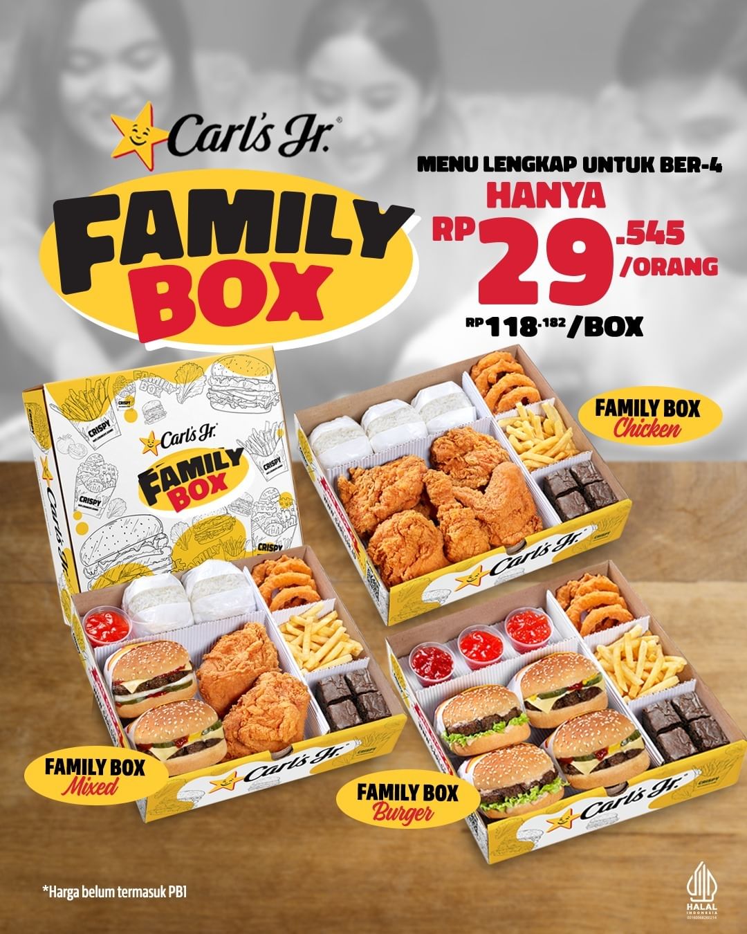 CARL'S JR Promo FAMILY BOX - Hanya Rp. 118.182 Paket 3 – 4 Orang