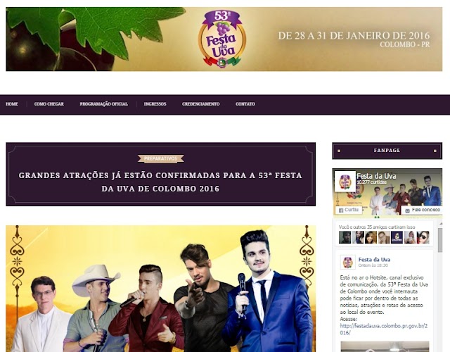 Hotsite da 53ª Festa da Uva está no ar com conteúdo exclusivo sobre o evento