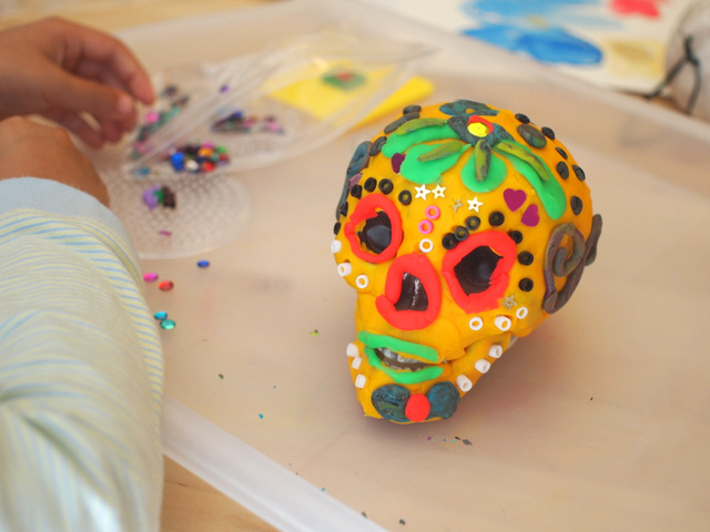 day of the dead play doh sugar skull kids craft activity
