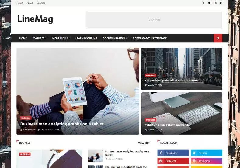 LineMag Blogger Template | Free Blogger Template 2021