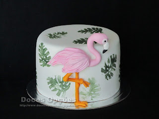 bolo decorado Flamingo
