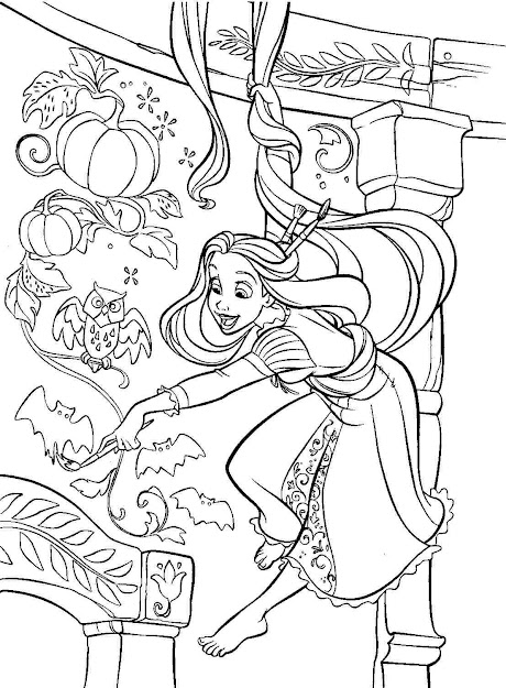Free Printable Coloring Pages Disney Princess Tangled Rapunzel For Kids   Girls